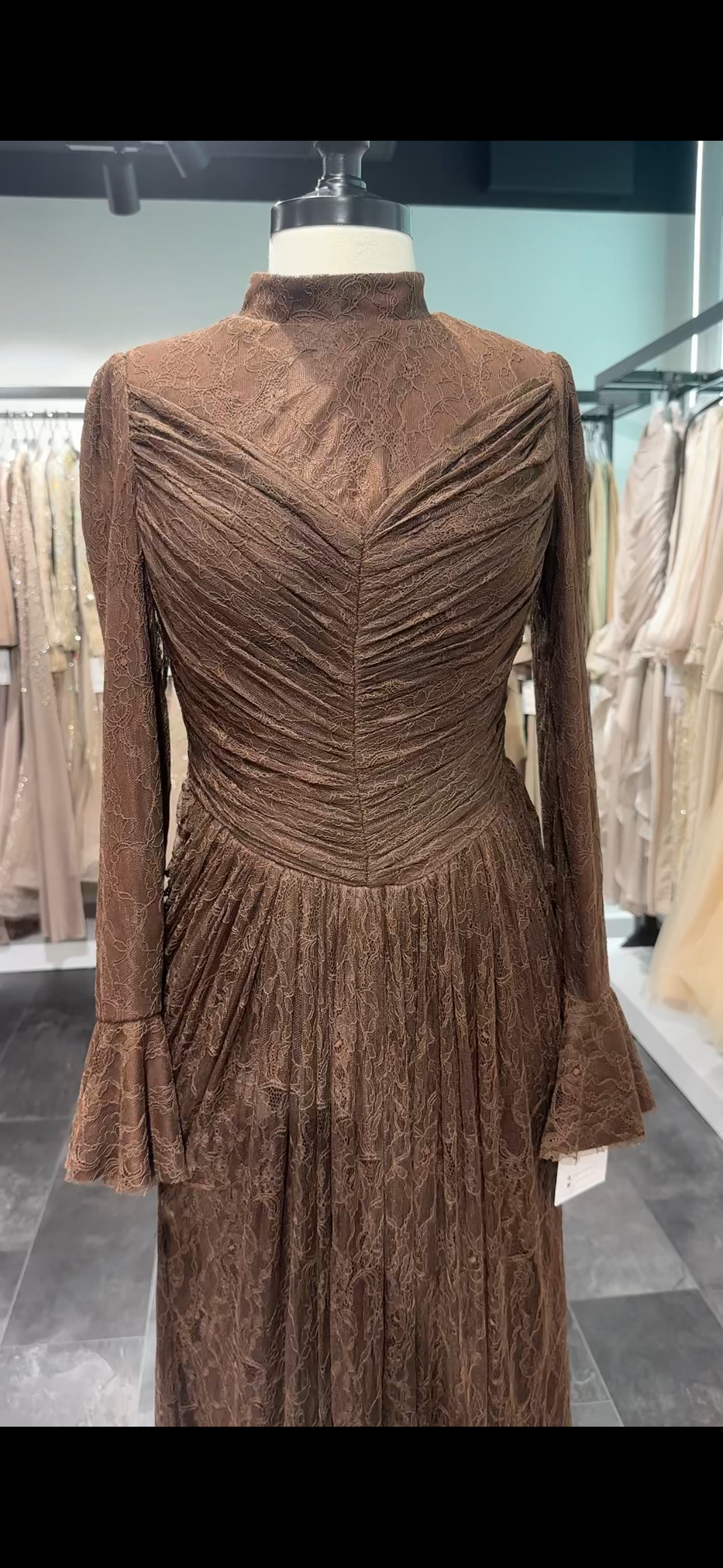 Robe de soirée Selin Marron