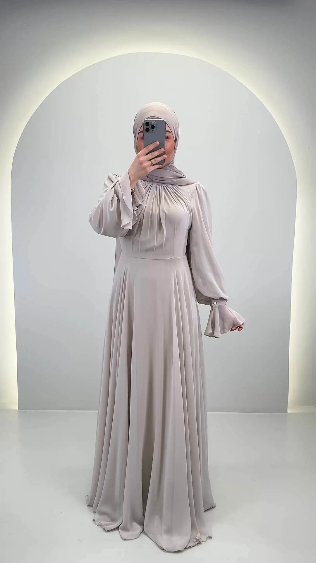 Robe de soirée Tisla Beige