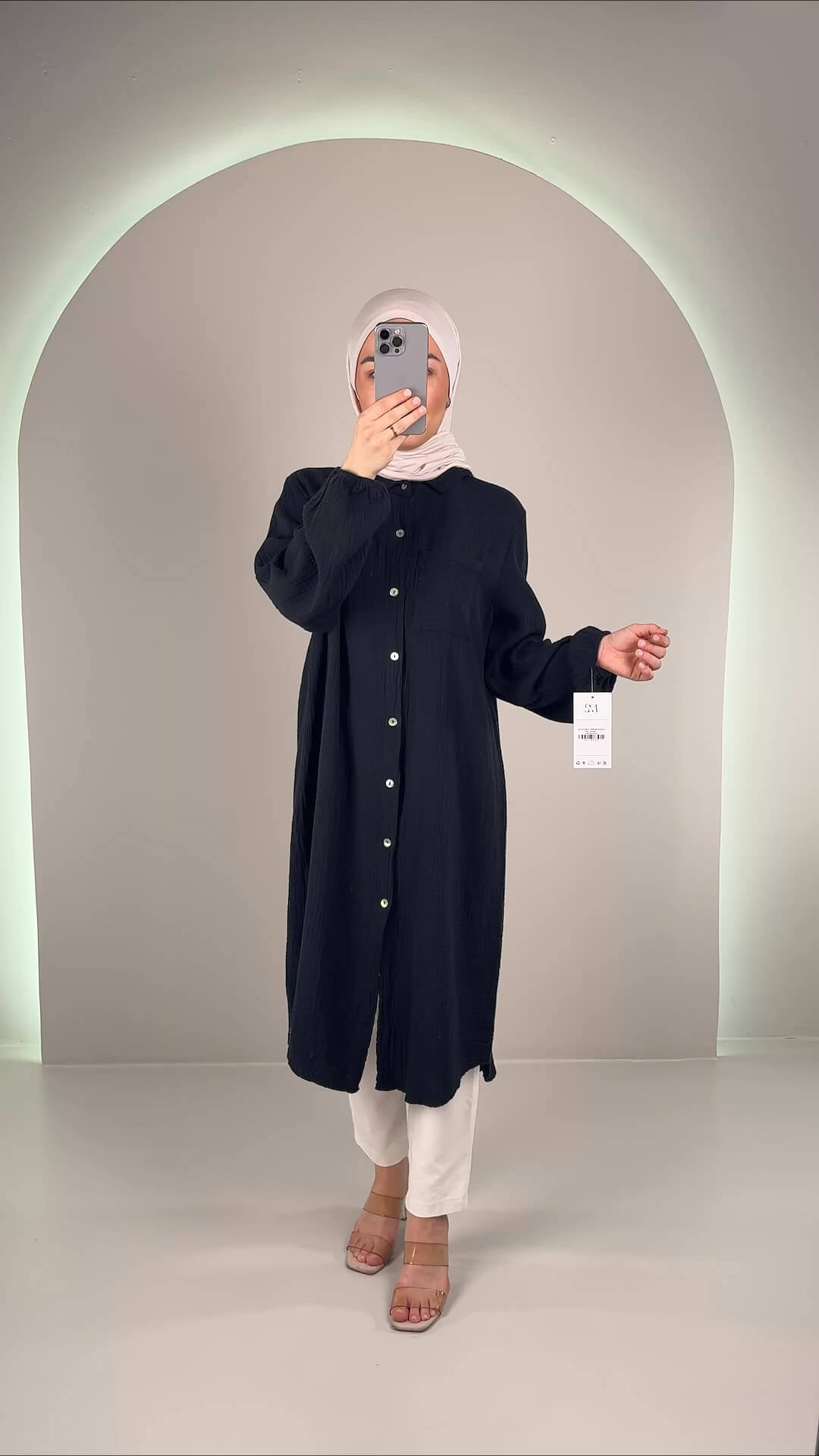 Yale Musselin Oberteil Schwarz