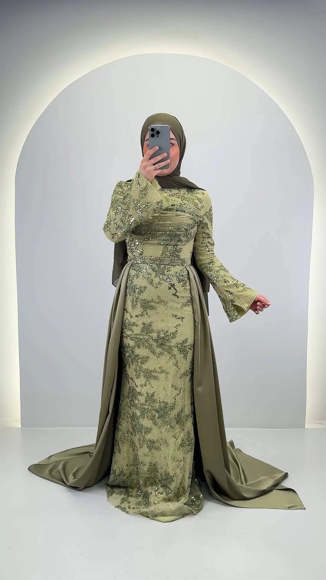Robe de soirée Azmia verte
