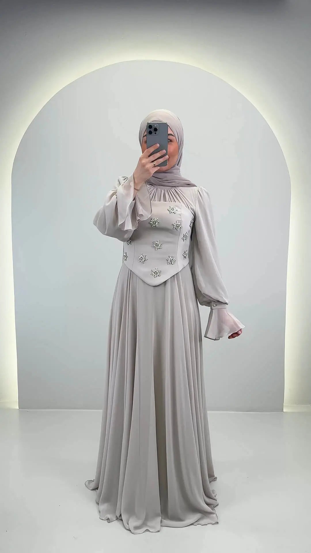 Robe de soirée Tisla Beige