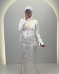 Robe de soirée Beys crème blanc