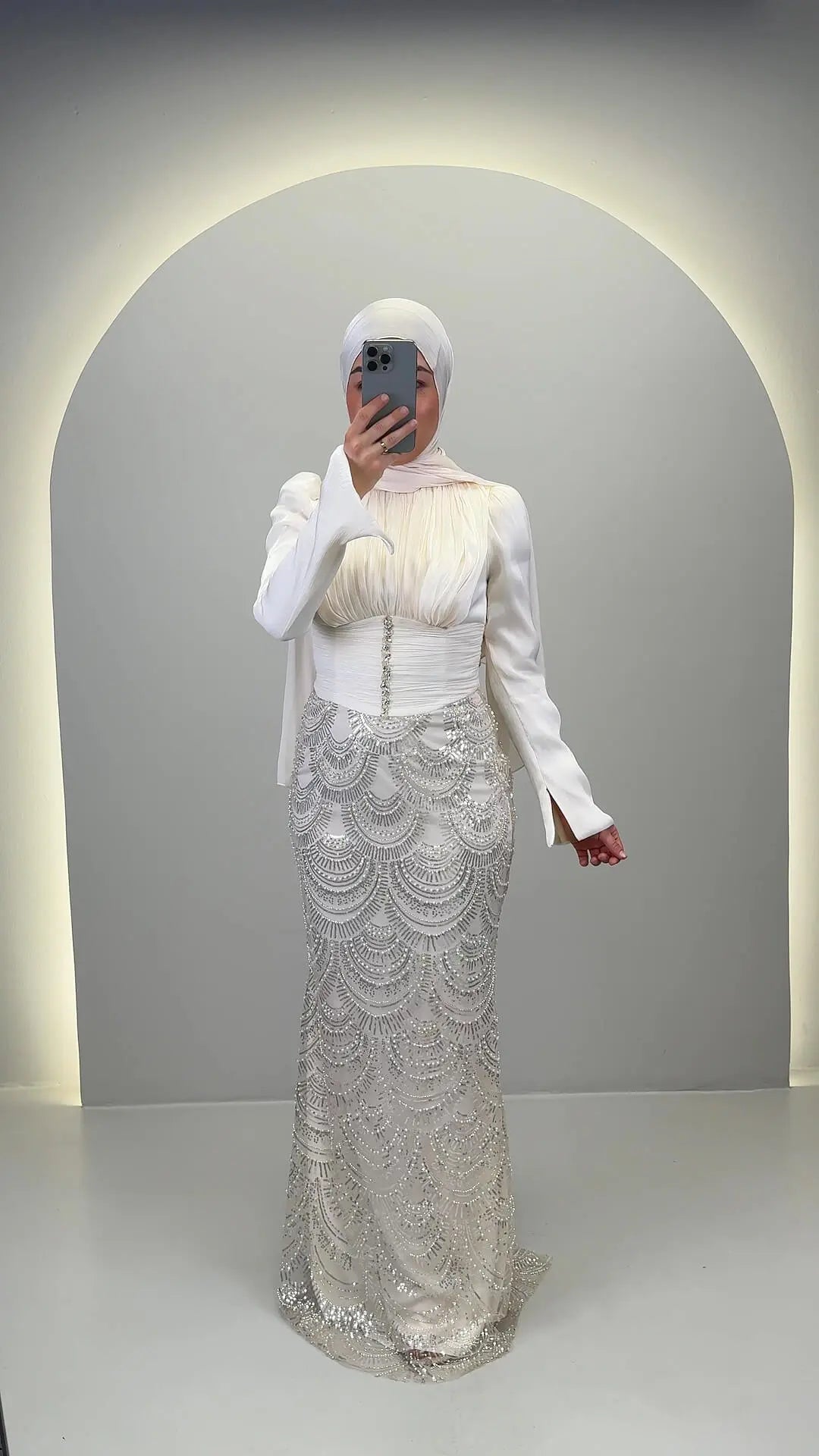 Beys Abendkleid Cremeweiß