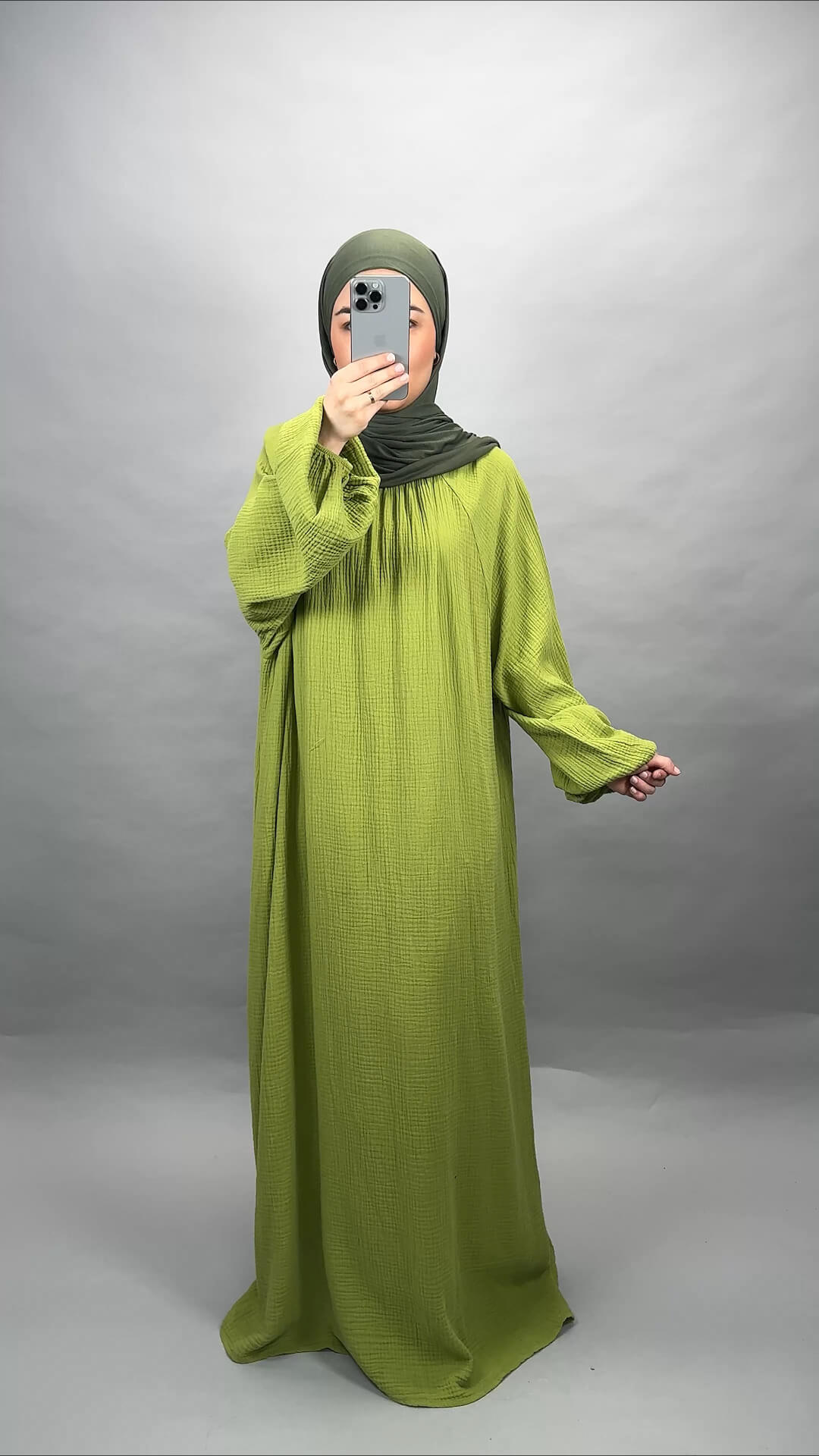 Sera Musselin Kleid Grün