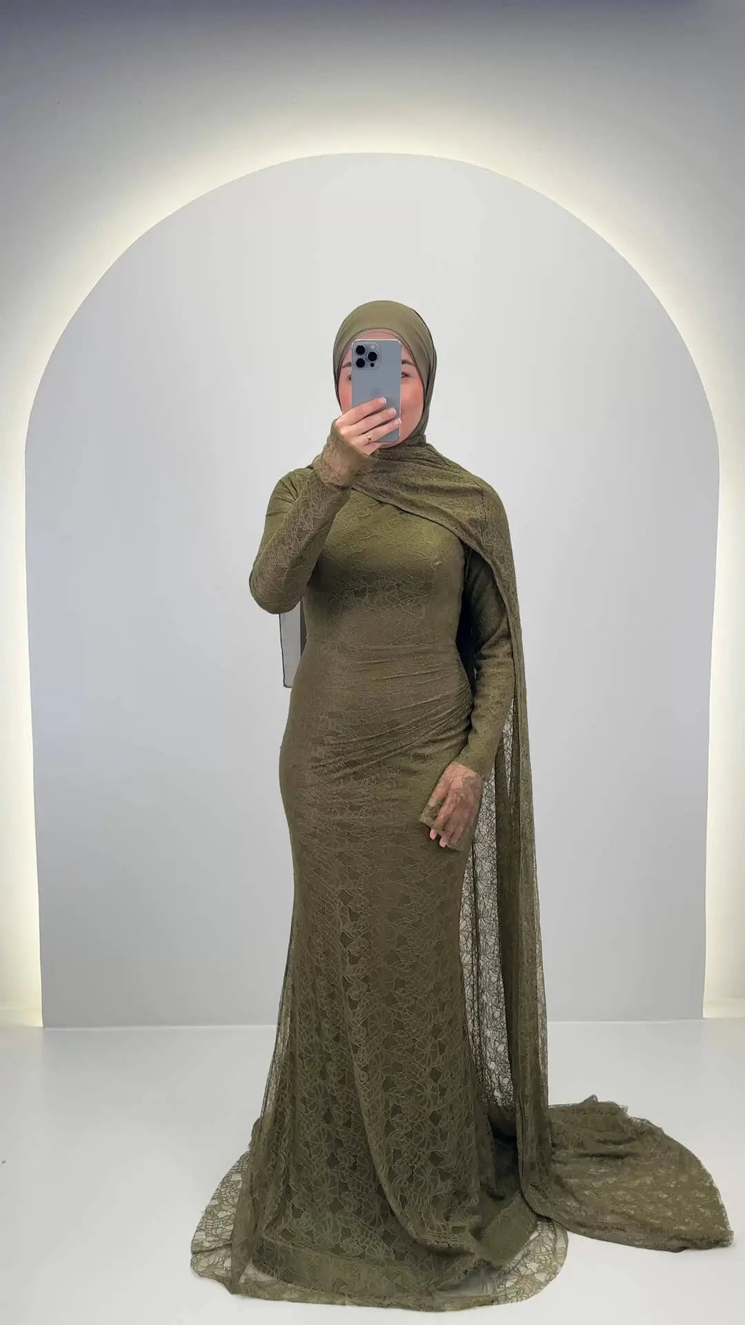 Robe de soirée Liora Verte avec Hijab