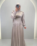 Estel Evening dress with Hijab Beige