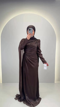 Robe de soirée Arya Marron 01