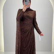 Robe de soirée Mireya Marron