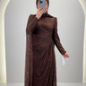 Robe de soirée Mireya Marron