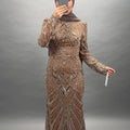 Huda evening dress bronze