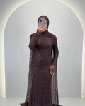 <tc>L</tc>iora Evening Dress Brown <tc>with</tc> <tc>HIJAB</tc>