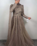 Narin Exklusive Abendkleid Taupe