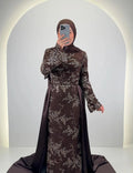 Azmia Abendkleid Braun mit Hijab