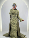 Azmia Abendkleid Grün mit Hijab