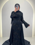 Azmia Abendkleid Schwarz mit Hijab