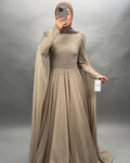 Hifa Exklusive Abendkleid Taupe