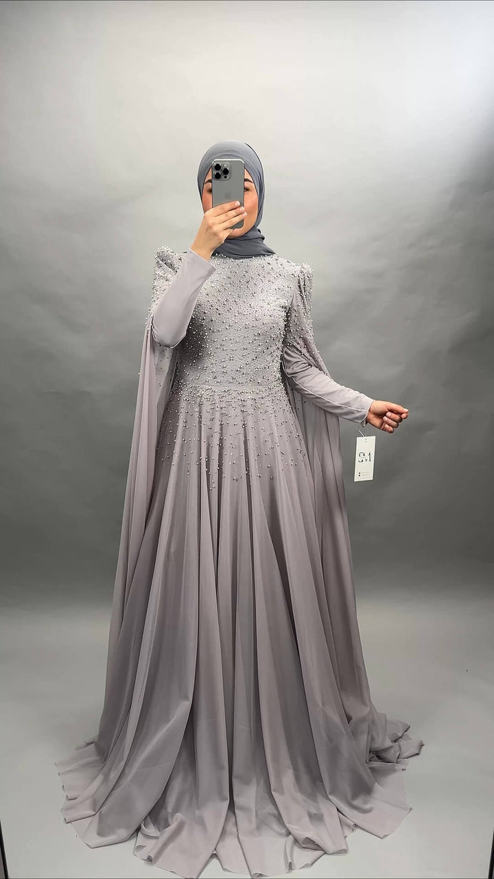 Vestido de noche exclusivo de Hifa Gris