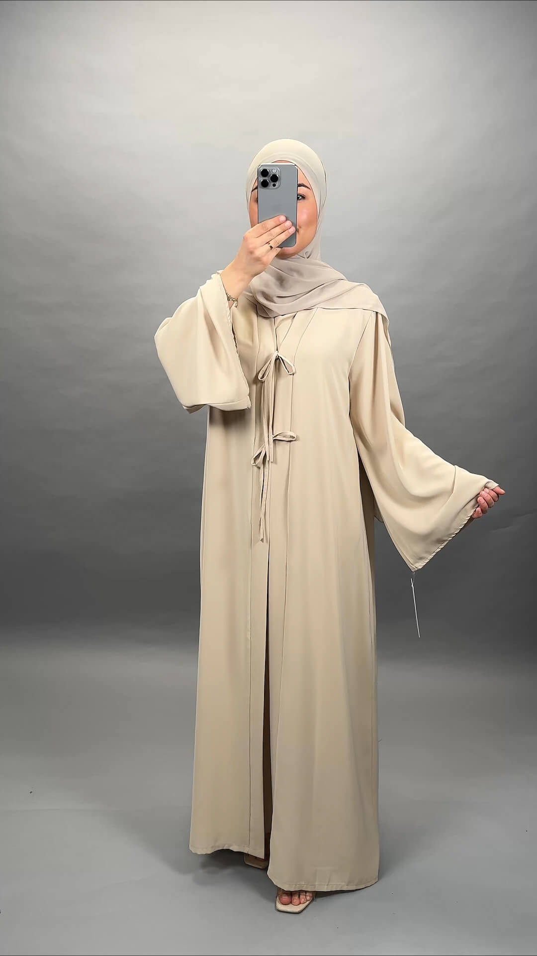 Ines Abaya 2-Teillig Beige