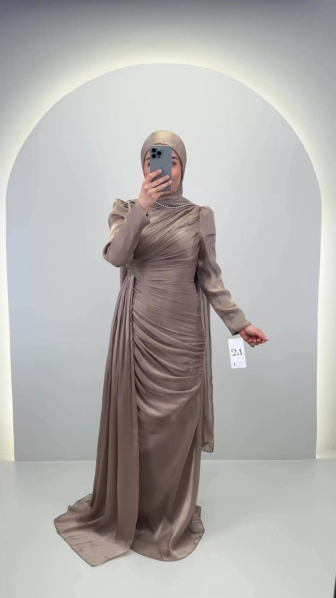 Leyla Abendkleid Taupe
