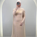 Robe de soirée Liora beige avec Hijab