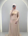 <tc>L</tc>iora Evening Dress Beige <tc>with</tc> <tc>HIJAB</tc>