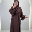 Ensemble Abaya Misa avec Khimar Marron