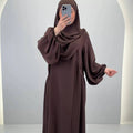 Ensemble Abaya Misa avec Khimar marron