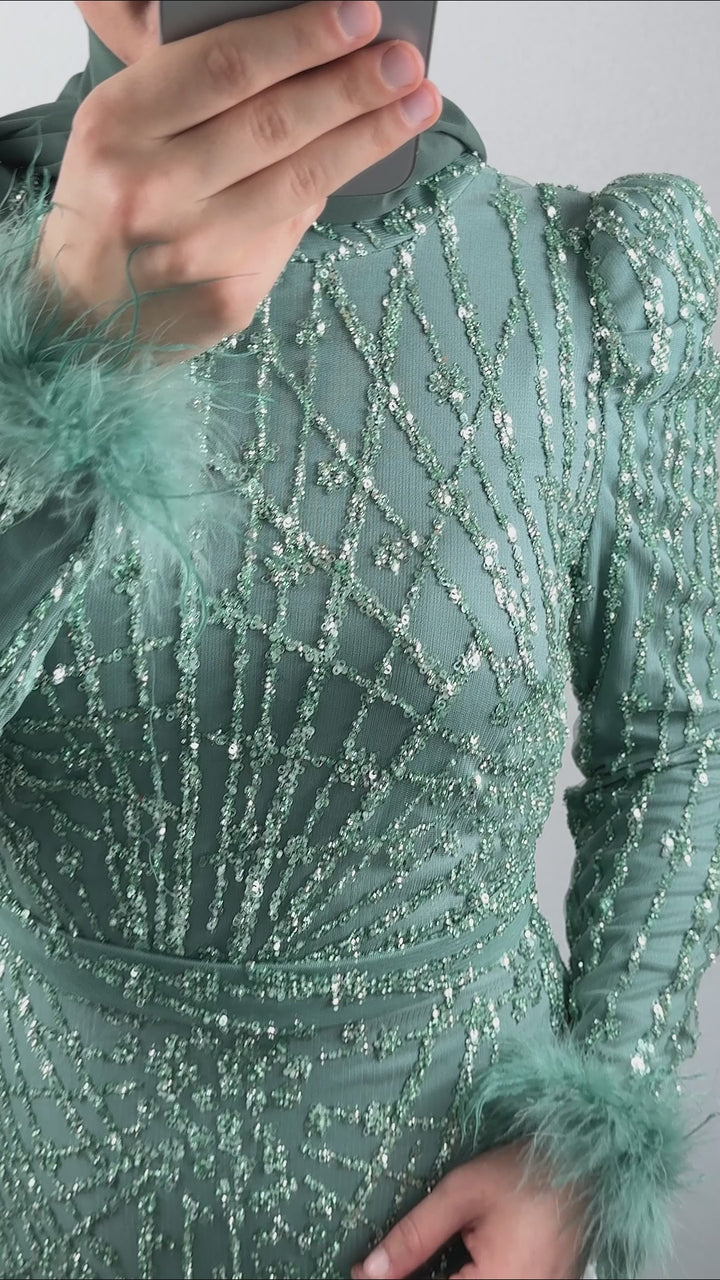 Robe de soirée Cansel Mint