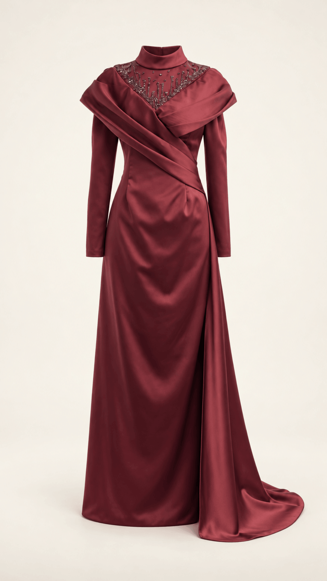 Seray Abendkleid – Weinrot – Bild 3